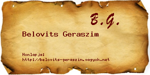 Belovits Geraszim névjegykártya
